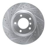 R1 01-08 BMW 330I Front Left Drilled & Slotted Silver Brake Rotor