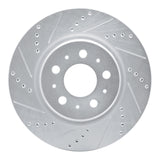 R1 17-25 Tesla Model 3 Front Left Drilled & Slotted Silver Brake Rotor