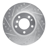 R1 93-97 BMW 850CI Front Left Drilled & Slotted Silver Brake Rotor