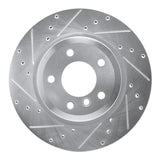 R1 11-16 BMW Z4 Rear Left Drilled & Slotted Silver Brake Rotor