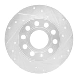 R1 05-13 Audi A3 Rear Right Drilled & Slotted Silver Brake Rotor