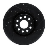 R1 18-25 Volkswagen ATLAS Front Right Drilled & Slotted Black Brake Rotor