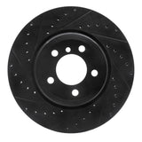 R1 05-08 BMW 760I Rear Left Drilled & Slotted Black Brake Rotor