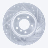 R1 06-13 BMW 330I Front Right Drilled & Slotted Silver Brake Rotor