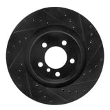 R1 07-08 BMW ALPINA B7 Rear Right Drilled & Slotted Black Brake Rotor