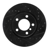 R1 11-16 Mini Cooper Paceman Front Right Drilled & Slotted Black Brake Rotor