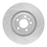 R1 05-11 Audi A6 Quattro Front Right Drilled & Slotted Silver Brake Rotor