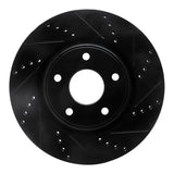 R1 12-25 Chrysler Voyager Front Right Drilled & Slotted Black Brake Rotor