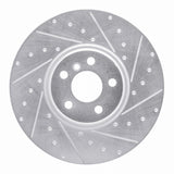 R1 16-25 BMW i4 Right Front Drilled & Slotted Silver Brake Rotor