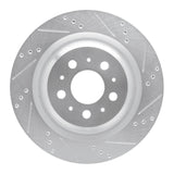 R1 17-25 Tesla Model 3 Rear Right Drilled & Slotted Silver Brake Rotor