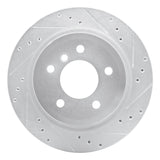 R1 09-16 BMW Z4 Rear Right Drilled & Slotted Silver Brake Rotor