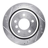 R1 96-03 BMW 530I Rear Left Drilled & Slotted Silver Brake Rotor
