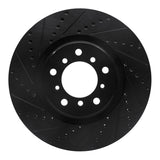 R1 01-06 BMW M3 Right Front Drilled & Slotted Black Brake Rotor