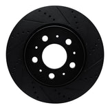 R1 17-25 Tesla Model 3 Front Right Drilled & Slotted Black Brake Rotor