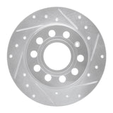 R1 10-19 Audi A3 Rear Right Drilled & Slotted Silver Brake Rotor