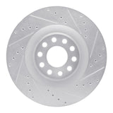 R1 01-03 Audi S8 Front Right Drilled & Slotted Silver Brake Rotor