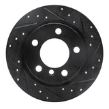 R1 11-16 Mini Cooper Countryman Rear Right Drilled & Slotted Black Brake Rotor