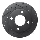 R1 82-98 Audi 5000 Rear Right Drilled & Slotted Black Brake Rotor