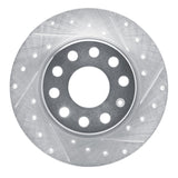 R1 17-25 Audi Q2 (Mexico) Rear Right Drilled & Slotted Silver Brake Rotor