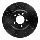 R1 04-10 BMW 650I Convertible Front Right Drilled & Slotted Black Brake Rotor