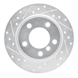 R1 11-16 Mini Cooper Paceman Rear Left Drilled & Slotted Silver Brake Rotor