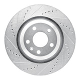 R1 05-11 Audi A6 Quattro Rear Left Drilled & Slotted Silver Brake Rotor