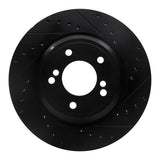 R1 00-06 BMW M3 Rear Right Drilled & Slotted Black Brake Rotor