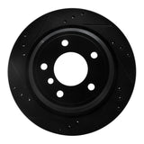 R1 96-03 BMW 525I (USA/Canada) Rear Left Drilled & Slotted Black Brake Rotor