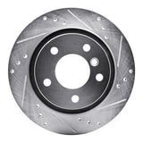R1 03-08 BMW Z4 Rear Right Drilled & Slotted Silver Brake Rotor
