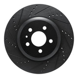 R1 17-25 Tesla Model 3 Rear Left Drilled & Slotted Black Brake Rotor