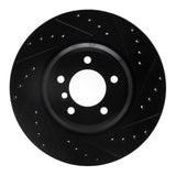 R1 07-15 BMW 335I Front Right Drilled & Slotted Black Brake Rotor