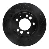 R1 91-93 BMW M5 Front Right Drilled & Slotted Black Brake Rotor