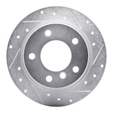 R1 95-99 BMW 318TI Rear Right Drilled & Slotted Silver Brake Rotor