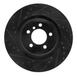 R1 07-08 BMW ALPINA B7 Rear Left Drilled & Slotted Black Brake Rotor