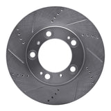 R1 97-04 Porsche Boxster Front Left Drilled & Slotted Silver Brake Rotor