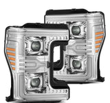 AlphaRex 17-19 Ford F-250/350/450/550 Super Duty LUXX-Series LED Proj Headlights Chrome w/SS & SBDRL