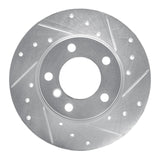 R1 95-98 BMW 318TI Front Right Drilled & Slotted Silver Brake Rotor