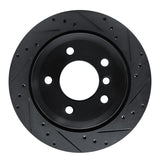 R1 09-16 BMW Z4 Rear Right Drilled & Slotted Black Brake Rotor