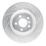 R1 09-19 BMW ALPINA B7 Rear Right Drilled & Slotted Silver Brake Rotor