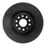 R1 06-13 Audi S3 (Mexico) Front Left Drilled & Slotted Black Brake Rotor