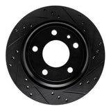 R1 88-94 BMW 750IL Rear Right Drilled & Slotted Black Brake Rotor