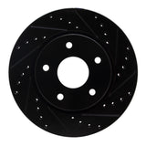 R1 08-16 Chrysler Town & Country Front Right Drilled & Slotted Black Brake Rotor