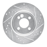 R1 07-15 Mini Cooper (Excl Clubman) Front Right Drilled & Slotted Silver Brake Rotor
