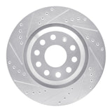 R1 06-25 Audi A3 Quattro Rear Left Drilled & Slotted Silver Brake Rotor