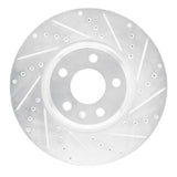 R1 08-12 Audi Q5 (USA/Canada Excl Hybrid) Front Right Drilled & Slotted Silver Brake Rotor