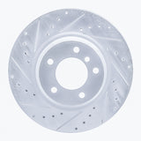 R1 06-12 BMW 330XI Front Left Drilled & Slotted Silver Brake Rotor