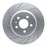 R1 17-25 Tesla Model 3 Rear Left Drilled & Slotted Silver Brake Rotor