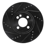R1 07-15 Mini Cooper (Excl Clubman) Front Left Drilled & Slotted Black Brake Rotor
