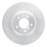 R1 04-10 BMW 650I Convertible Front Left Drilled & Slotted Silver Brake Rotor