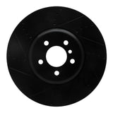 R1 2009-2017 BMW 550I GT xDrive Left Front Drilled & Slotted Black Brake Rotor